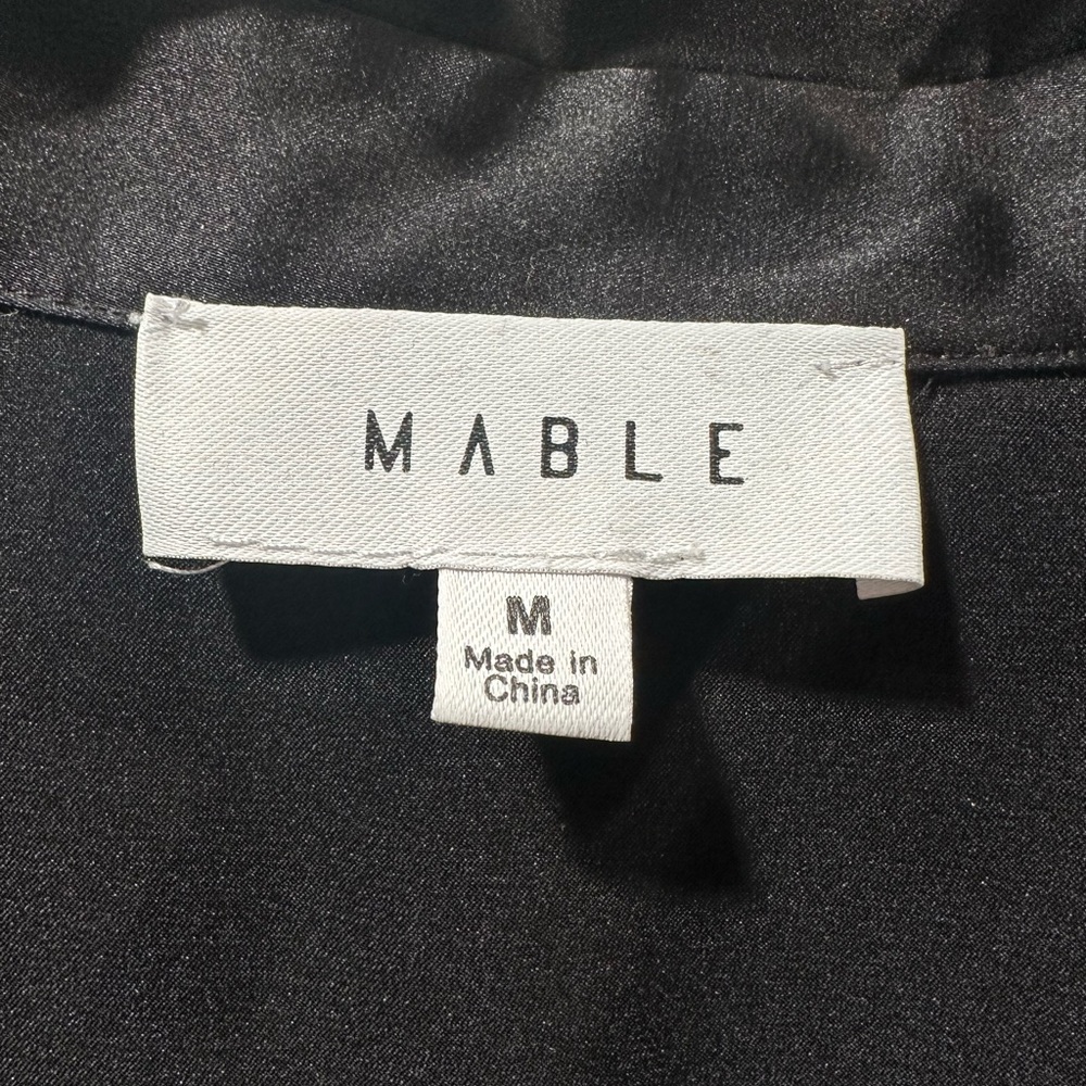 Chic Black Satin Button-Up Dress - Picture 2 of 4